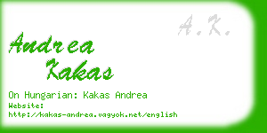 andrea kakas business card